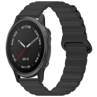 For Garmin Fenix 8/7S/6S/5S 20mm xDfind Loop Magnetic Glossy Silicone Watch Band(Black)