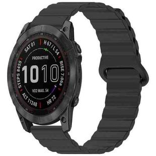 For Garmin Fenix 8/7X/6X/5X 26mm xDfind Loop Magnetic Glossy Silicone Watch Band(Black)