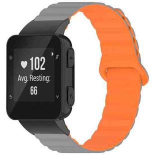 For Garmin Forerunner 35/30/35J xDfind Loop Magnetic Glossy Silicone Watch Band(Grey Orange)