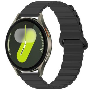 For Samsung Galaxy Watch 7 / 6 / 5 / FE xDfind Loop Magnetic Glossy Silicone Watch Band(Black)