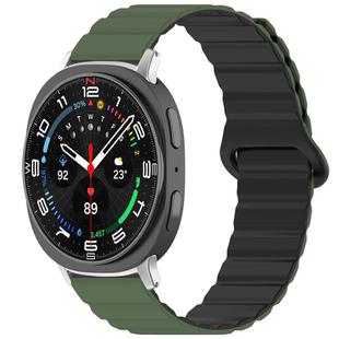 For Samsung Galaxy Watch8 / 8 Classic xDfind Loop Magnetic Glossy Silicone Watch Band(Army Green Black)