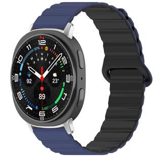 For Samsung Galaxy Watch8 / 8 Classic xDfind Loop Magnetic Glossy Silicone Watch Band(Dark Blue Black)