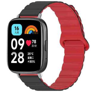 For Redmi Watch 3 Active / Watch 3 Lite xDfind Loop Magnetic Glossy Silicone Watch Band(Black Red)