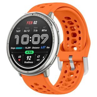 20mm xDfind Silver Buckle Silicone Sport Watch Band(Orange)