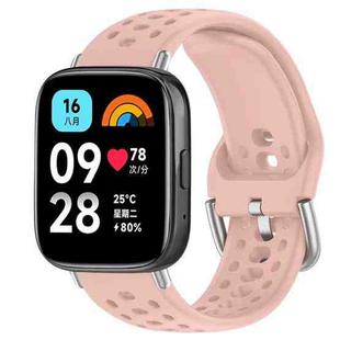 For Redmi Watch 3 Active / Watch 3 Lite xDfind Silver Buckle Silicone Sport Watch Band(Pink)