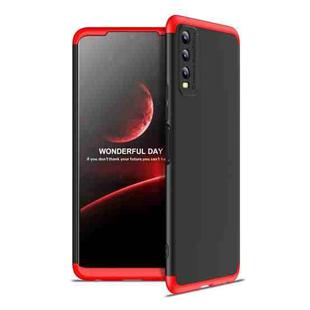 For vivo Y20 GKK Three Stage Splicing Full Coverage PC Protective Case(Black Red)