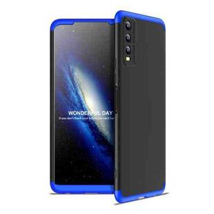 For vivo Y20 GKK Three Stage Splicing Full Coverage PC Protective Case(Black Blue)