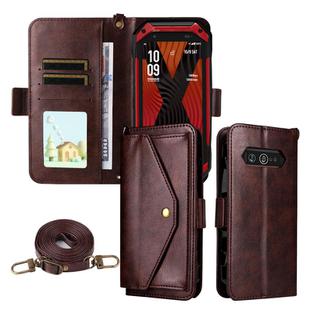 For Kyocera Torque 5G KYG01 Multi-card Slots Crossbody Cowhide Leather Phone Case(Brown)