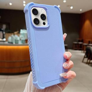 For iPhone 15 Pro Max Solid Color TPU Hybrid PC Shockproof Phone Case(Purple)