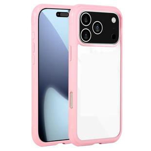 For iPhone 17 Pro Max Solid Color Edge Transparency Acrylic TPU Phone Case(Pink)