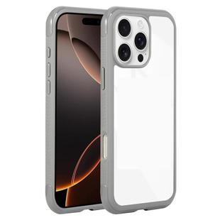 For iPhone 16 Pro Max Solid Color Edge Transparency Acrylic TPU Phone Case(Grey)
