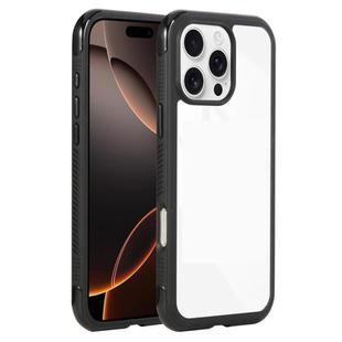 For iPhone 16 Pro Max Solid Color Edge Transparency Acrylic TPU Phone Case(Black)
