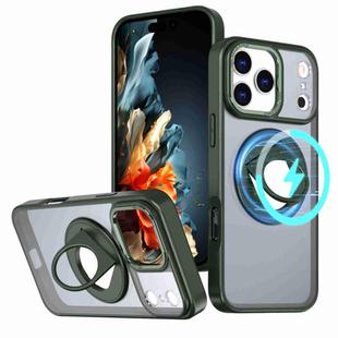 For iPhone 17 Pro Rotating Ring Magnetic Holder Phone Case(Green)