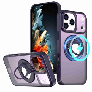 For iPhone 17 Pro Rotating Ring Magnetic Holder Phone Case(Purple)