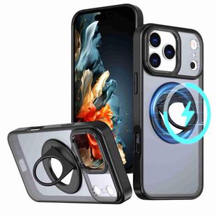 For iPhone 17 Pro Max Rotating Ring Magnetic Holder Phone Case(Black)