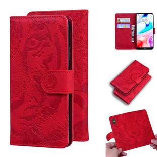 For Xiaomi Redmi 8 Tiger Embossing Pattern Horizontal Flip Leather Case with Holder & Card Slots & Wallet(Red)