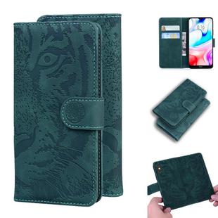 For Xiaomi Redmi 8 Tiger Embossing Pattern Horizontal Flip Leather Case with Holder & Card Slots & Wallet(Green)