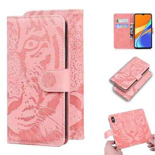 For Xiaomi Redmi 9C Tiger Embossing Pattern Horizontal Flip Leather Case with Holder & Card Slots & Wallet(Pink)