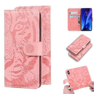 For Xiaomi Mi 9T / 9T Pro / Redmi K20 / K20 Pro Tiger Embossing Pattern Horizontal Flip Leather Case with Holder & Card Slots & Wallet(Pink)