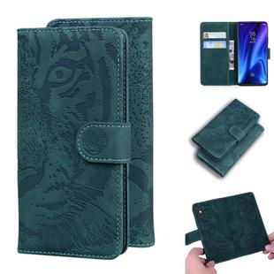 For Xiaomi Mi 9T / 9T Pro / Redmi K20 / K20 Pro Tiger Embossing Pattern Horizontal Flip Leather Case with Holder & Card Slots & Wallet(Green)