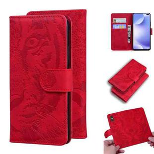 For Xiaomi Redmi K30 Tiger Embossing Pattern Horizontal Flip Leather Case with Holder & Card Slots & Wallet(Red)