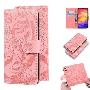 For Xiaomi Redmi Note 7S / Note 7 Tiger Embossing Pattern Horizontal Flip Leather Case with Holder & Card Slots & Wallet(Pink)
