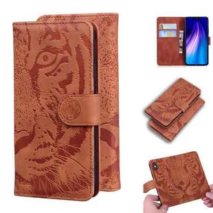 For Xiaomi Redmi Note 8 Tiger Embossing Pattern Horizontal Flip Leather Case with Holder & Card Slots & Wallet(Brown)