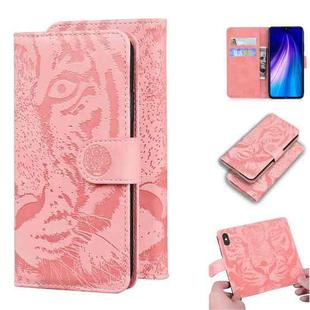 For Xiaomi Redmi Note 8 Tiger Embossing Pattern Horizontal Flip Leather Case with Holder & Card Slots & Wallet(Pink)