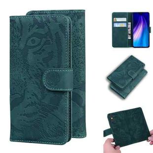 For Xiaomi Redmi Note 8 Tiger Embossing Pattern Horizontal Flip Leather Case with Holder & Card Slots & Wallet(Green)