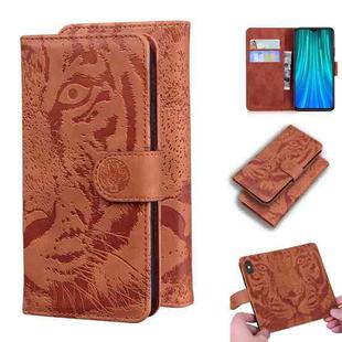 For Xiaomi Redmi Note 8 Pro Tiger Embossing Pattern Horizontal Flip Leather Case with Holder & Card Slots & Wallet(Brown)