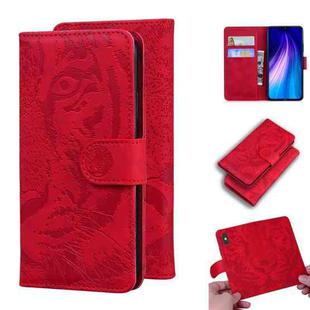 For Xiaomi Redmi Note 8T Tiger Embossing Pattern Horizontal Flip Leather Case with Holder & Card Slots & Wallet(Red)