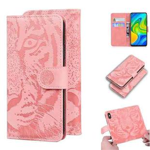 For Xiaomi Redmi Note 9 / 10X 4G Tiger Embossing Pattern Horizontal Flip Leather Case with Holder & Card Slots & Wallet(Pink)