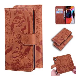 For Xiaomi Redmi Mi 10 / 10 Pro Tiger Embossing Pattern Horizontal Flip Leather Case with Holder & Card Slots & Wallet(Brown)