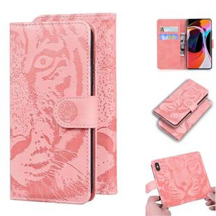 For Xiaomi Redmi Mi 10 / 10 Pro Tiger Embossing Pattern Horizontal Flip Leather Case with Holder & Card Slots & Wallet(Pink)