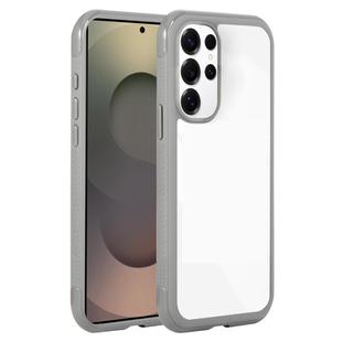 For Samsung Galaxy S25 Ultra / S24 Ultra 5G Solid Color Edge Transparency Acrylic TPU Phone Case(Grey)