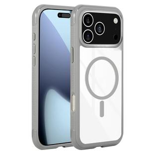 For iPhone 17 Pro Max Solid Color Edge Transparency MagSafe Magnetic Phone Case(Grey)