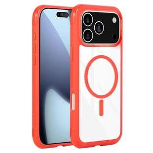 For iPhone 17 Pro Max Solid Color Edge Transparency MagSafe Magnetic Phone Case(Red)