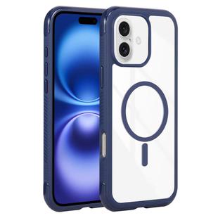 For iPhone 16 Plus Solid Color Edge Transparency MagSafe Magnetic Phone Case(Royal Blue)