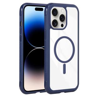 For iPhone 14 Pro Max Solid Color Edge Transparency MagSafe Magnetic Phone Case(Royal Blue)
