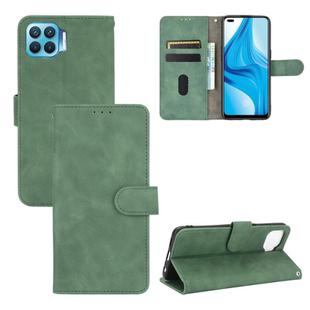 For OPPO  F17 Pro / A93 / Reno4 Lite Solid Color Skin Feel Magnetic Buckle Horizontal Flip Calf Texture PU Leather Case with Holder & Card Slots & Wallet(Green)