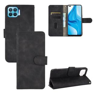 For OPPO  F17 Pro / A93 / Reno4 Lite Solid Color Skin Feel Magnetic Buckle Horizontal Flip Calf Texture PU Leather Case with Holder & Card Slots & Wallet(Black)