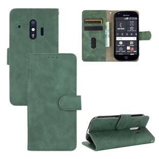 For Fujitsu F-42A / F-01L Solid Color Skin Feel Magnetic Buckle Horizontal Flip Calf Texture PU Leather Case with Holder & Card Slots & Wallet(Green)