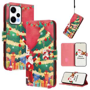 For Redmi Note 12 Turbo 5G / Xiaomi Poco F5 Christmas Series Buckle Leather Phone Case with Hand Strap(Christmas Tree)