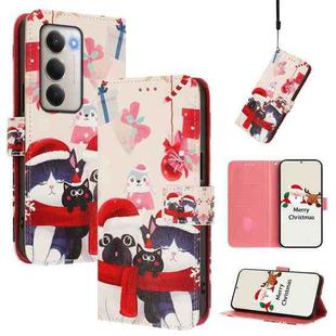 For Redmi 15 5G Global / 15 4G SEA 169.5mm Christmas Series Buckle Leather Phone Case with Hand Strap(Christmas Animals)