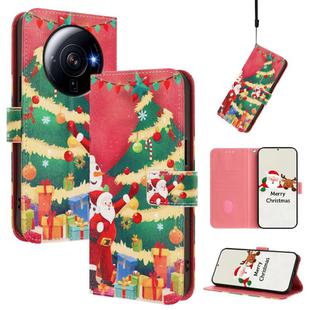 For Xiaomi 12S Ultra Christmas Series Buckle Leather Phone Case with Hand Strap(Christmas Tree)