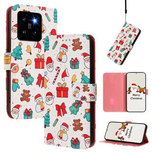 For Xiaomi 14 Pro 5G Christmas Series Buckle Leather Phone Case with Hand Strap(Christmas Elements)