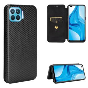 For OPPO F17 Pro / A93 / Reno4 Lite Carbon Fiber Texture Horizontal Flip TPU + PC + PU Leather Case with Card Slot(Black)