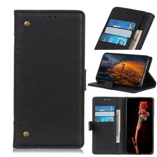 For Motorola Moto G9 Plus Copper Buckle Retro Crazy Horse Texture Horizontal Flip Leather Case with Holder & Card Slots & Wallet(Black)