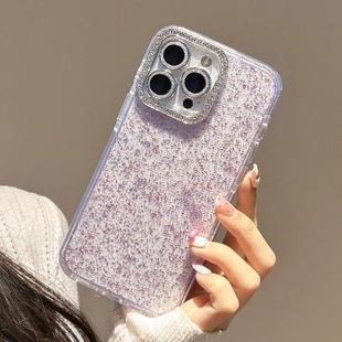 For iPhone 12 Pro Glitter Foil Diamond-encrusted Camera Frame TPU + IMD Phone Case(Purple)