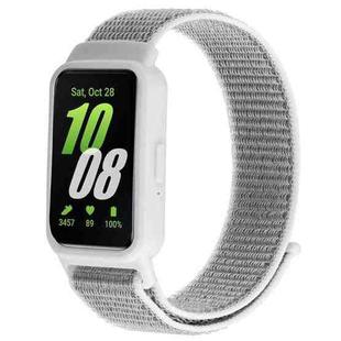For Samsung Galaxy Fit 3 xDfind Watch Frame Integrated Nylon Hook and Loop Fastener Watch Band(Seashell)